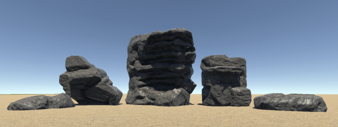 5 Rocks/Cliffs, separated for demonstration (in-game)